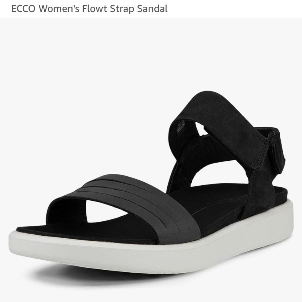 Ecco Black Sandals with Sporty Design
